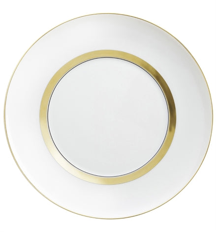 Vista Alegre | Domo Gold Dessert Plate: White ceramic plate with gold band and edge, ideal for both classical and contemporary table settings.