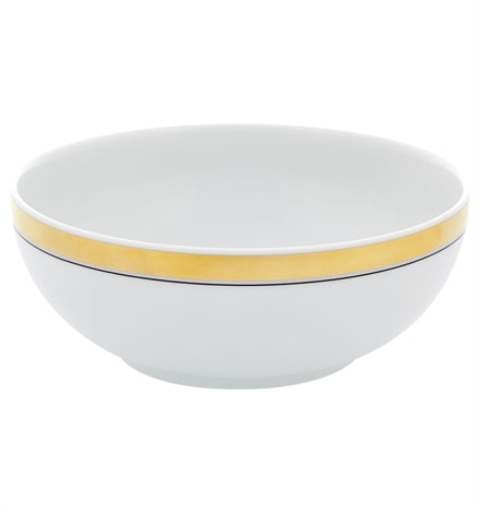 Vista Alegre | Domo Gold Cereal Bowl, a white ceramic piece with a gold rim and black accent, blending classical and contemporary styles for diverse dining settings.