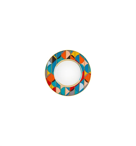 Vista Alegre | Futurismo Bread And Butter Plate features a geometric-patterned rim, showcasing Futurism-inspired design, ideal for adding a contemporary touch to your dining experience.