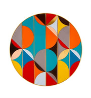 Vista Alegre | Futurismo Charger Plate: An abstract, geometric design featuring bold color contrasts in a circular form, perfect for enhancing table decoration.