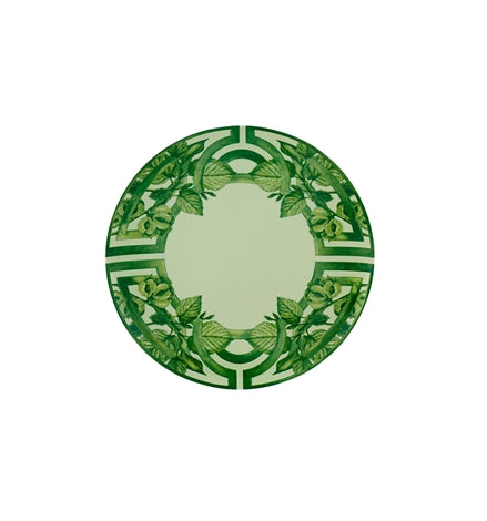 Vista Alegre | The Meaning Dinner Plate features a green-themed design with leaf and flower patterns, crafted through a collaboration with Bordallo Pinheiro.