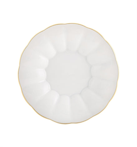 Vista Alegre | 200 Anos Bread and Butter Plate, a round porcelain dish with scalloped edges and gold trim, ideal for elegant dining.