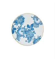 Vista Alegre | Coralina Blue Charger Plate features a white porcelain base with an intricate blue floral design and a gold rim, ideal for elegant dining settings.