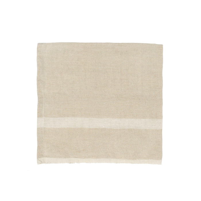 Caravan Home | Laundered Linen Natural & White Napkins.