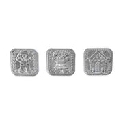 Nordic Ware | Gingerbread cookie stamps featuring silver squares with gingerbread designs, ideal for creating festive, detailed cookies with ease.
