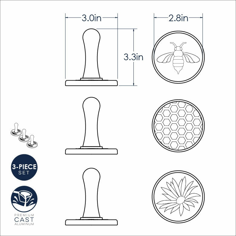 Nordic Ware | Honey Bees Cookie Stamps featuring intricate bee, flower, and honeycomb designs, perfect for creating detailed, spring-themed cookies.