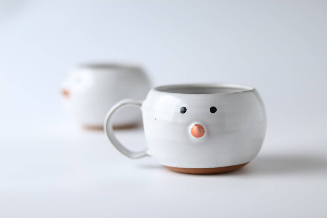 Gravesco Pottery | Snowman Handmade Coffee Mug Christmas Winter Pottery 