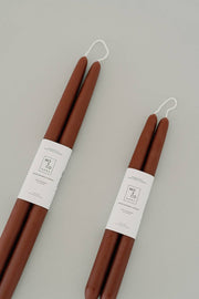 Mo&Co Home - Burgundy Dipped Beeswax Taper Candles, 14 inches, handcrafted with 100% beeswax and cotton wicks, elegantly bundled, perfect for elegant events and decor.