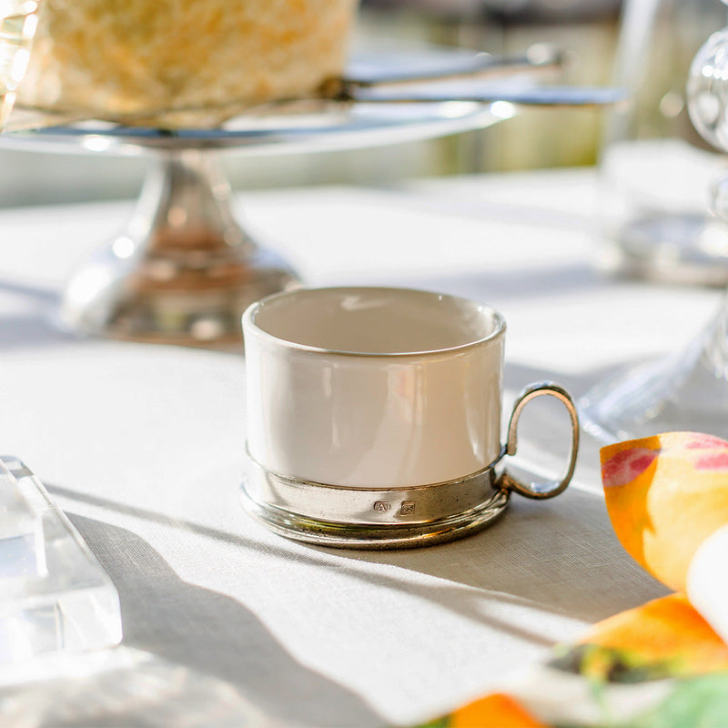 Arte Italica & Crown Linen Designs | Tuscan Cappuccino Cup & Saucer with Spoon