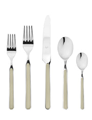 Mepra SPA - Place Set 5 Pcs Fantasia: Sugar Paper, featuring high-quality stainless steel cutlery with elegant resin handles, perfect for durable and stylish table settings.