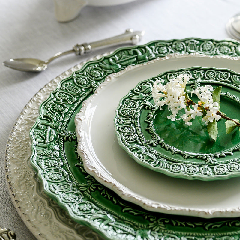 Arte Italica & Crown Linen Designs | Renaissance Bread & Canapé Plate, White