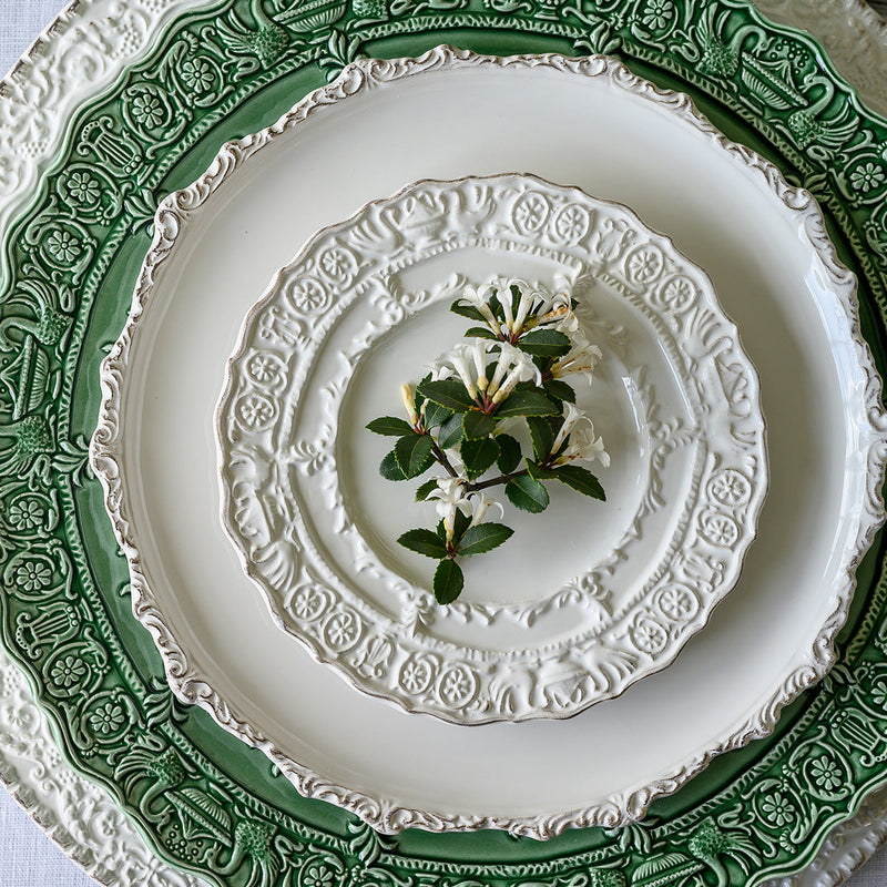 Arte Italica & Crown Linen Designs | Renaissance Italian Dinner Plate, Green