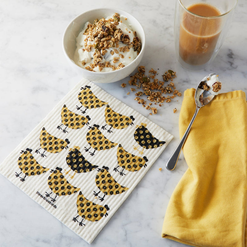 Three Bluebirds Swedish Dishcloths | Holly Swedish Dishcloth