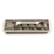 RSVP | Ice Cube Tray: Stainless steel tray with lever mechanism for easy ice removal, inspired by 1950s design, ideal for cocktail bars.