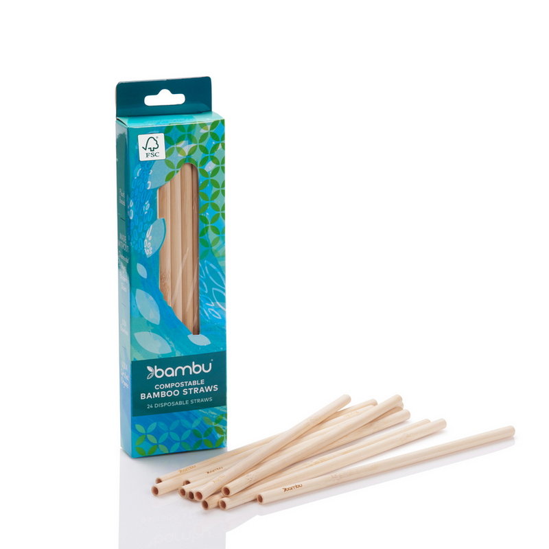 bambu® | Disposable Bamboo Straws, Box of 24