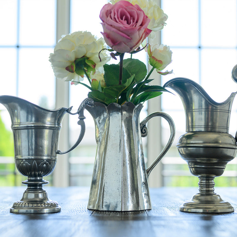 Arte Italica & Crown Linen Designs | Vintage Tall Scalloped Pitcher