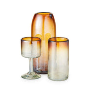 Handblown St. Frank Iridescent Amber Collection Pitcher, crafted in Hidalgo, featuring a sleek cylindrical design, ideal for enhancing your kitchenware collection at Athens Cooks.