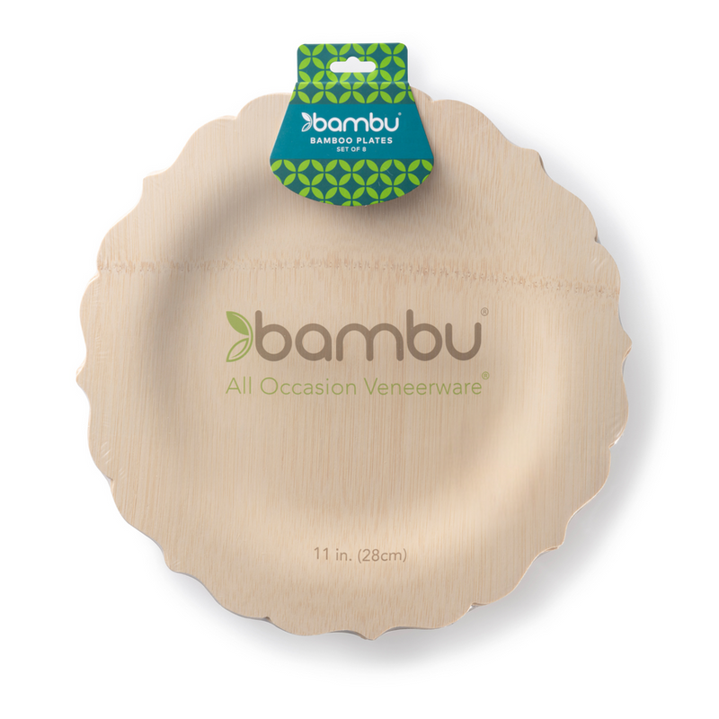 bambu® | Disposable Bamboo Fancy Plates, 7 inches