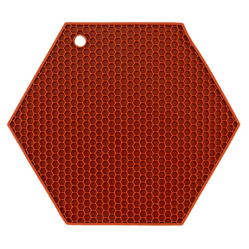HotSpot | Honeycomb Silicone Trivet and Potholder, Bittersweet, with hexagon shape and honeycomb design, ideal for safely handling hot kitchenware.