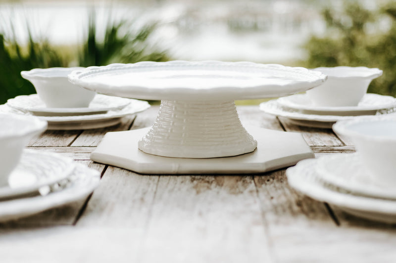 Provvista Designs | Basket Jubilee Cake Stand, White