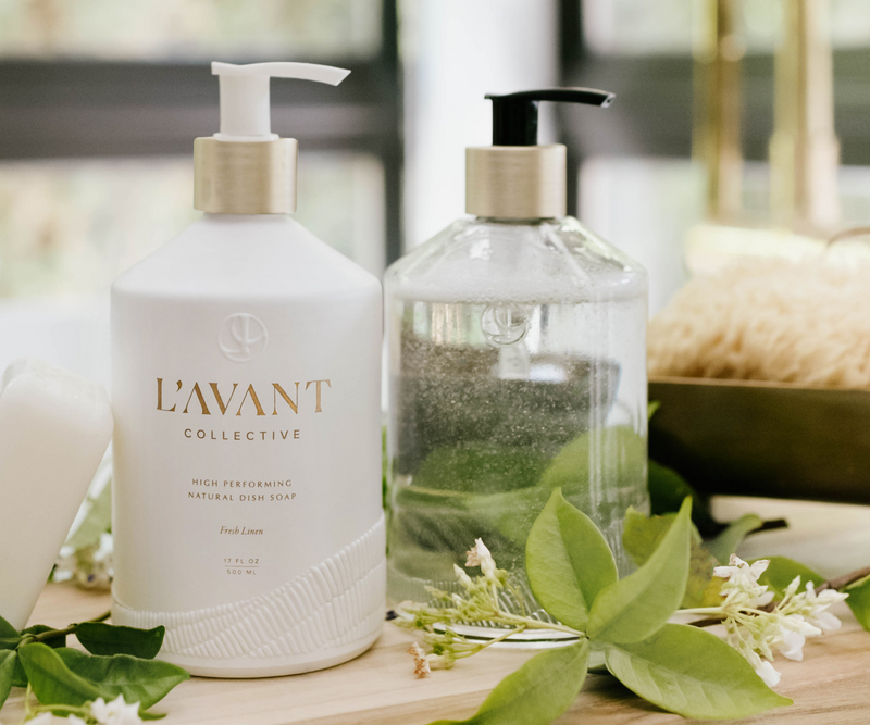 L'AVANT Collective | Empty Glass Bottle Clear, White Pump