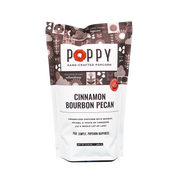 Poppy Hand-Crafted Popcorn - Cinnamon Bourbon Pecan Popcorn, featuring caramelized popcorn with whiskey, pecans, and cinnamon, 9.25 oz, gluten-free.