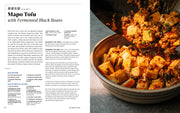 Cookbook spread of Mapo Tofu with Fermented Black Beans from Penguin Random House LLC - The Woks of Life, featuring recipe details and a vibrant dish photo.