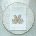 Crown Linen Designs | Vintage Vine Monogram Tri-Fold Napkin.