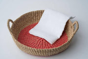 NEEPA HUT - Iris Tray I Yellow: A handwoven seagrass tray featuring vibrant yellow accents, ideal for serving or organizing, crafted by skilled artisans in the Philippines.