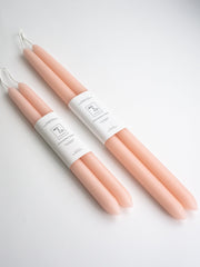 Mo&Co | 100% Beeswax Dipped 14 Tapers - Pink Rose, handcrafted, elegant candles with cotton wick, enhancing any celebration with their pure glow and natural honey scent.