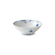 Royal Copenhagen | Blue Elements Bowl 78cl: A white porcelain bowl with cobalt-blue floral motifs, ideal for cereal or snacks, featuring tactile flutes and a jagged edge.
