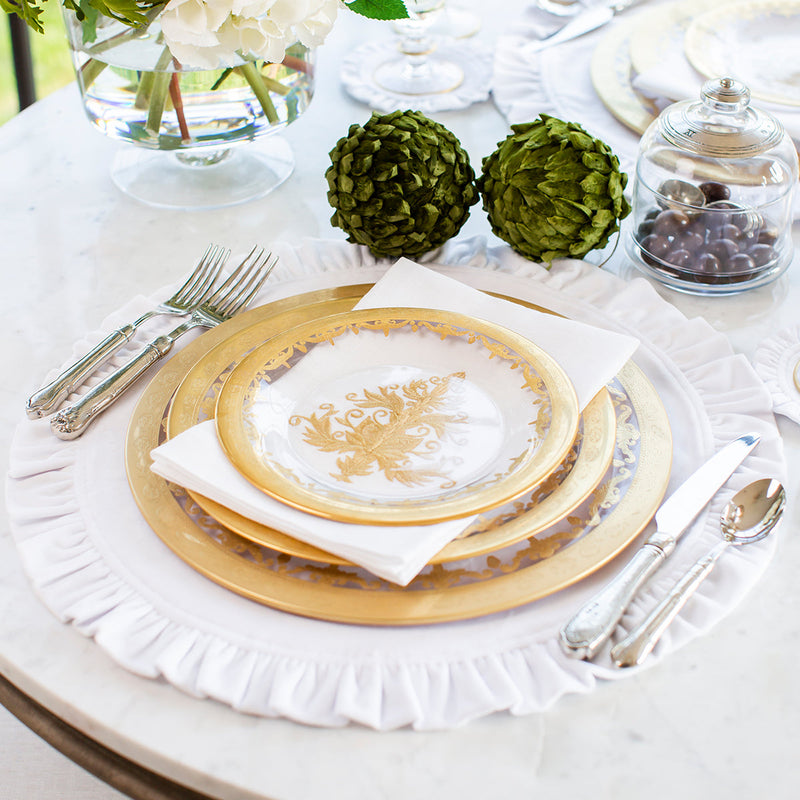 Arte Italica & Crown Linen Designs | Vetro Gold Salad & Dessert Plate