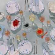 Royal Copenhagen | Blue Elements Plate, 19cm, elegantly displayed on a dining table with matching porcelain, showcasing refined caviar service and crystal stemware.