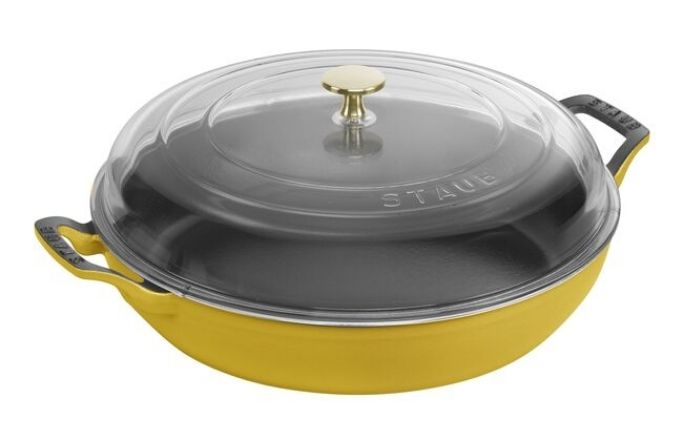 Staub | 3.5 qt Cast Iron Braiser With Glass Lid - Citron