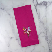Wildflower Bouquet Linen Towel by Arte Italica & Crown Linen Designs, featuring delicate embroidered wildflowers, perfect for adding spring charm to your kitchen decor. Made in Ukraine.