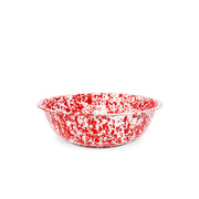 Crow Canyon Home - Splatterware Enamelware Small Basin, 4 qt, 12.25: A durable, versatile serving bowl with a red splatter-pattern finish, ideal for diverse cooking needs.