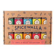 Spicewalla | Grill & Roast Gift Collection: neatly boxed set of ten seasoning tins, including Herbes de Provence, Cowboy Grilling Rub, and Lemon Pepper, ideal for grilling enthusiasts.