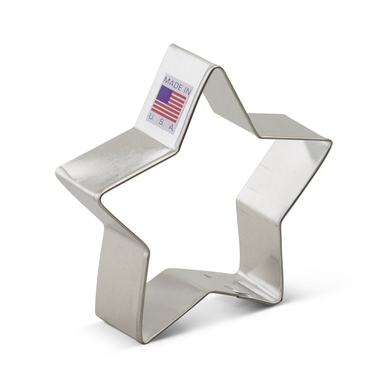 Ann Clark | Cookie Cutters - Stars & Stripes Star in silver, showcasing a patriotic design perfect for baking projects, made by America's largest cookie cutter manufacturer.
