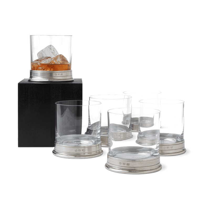 Match | Double Old Fashioned Glass, Pewter Base