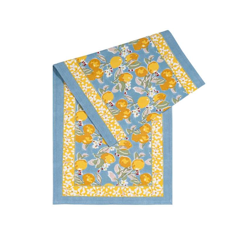 Couleur Nature | Citron Blue & Yellow Runner : 16" x 90"