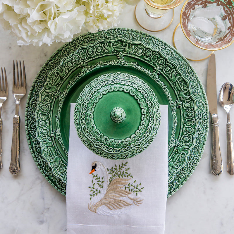 Arte Italica & Crown Linen Designs | Renaissance Dinner Plate,  White