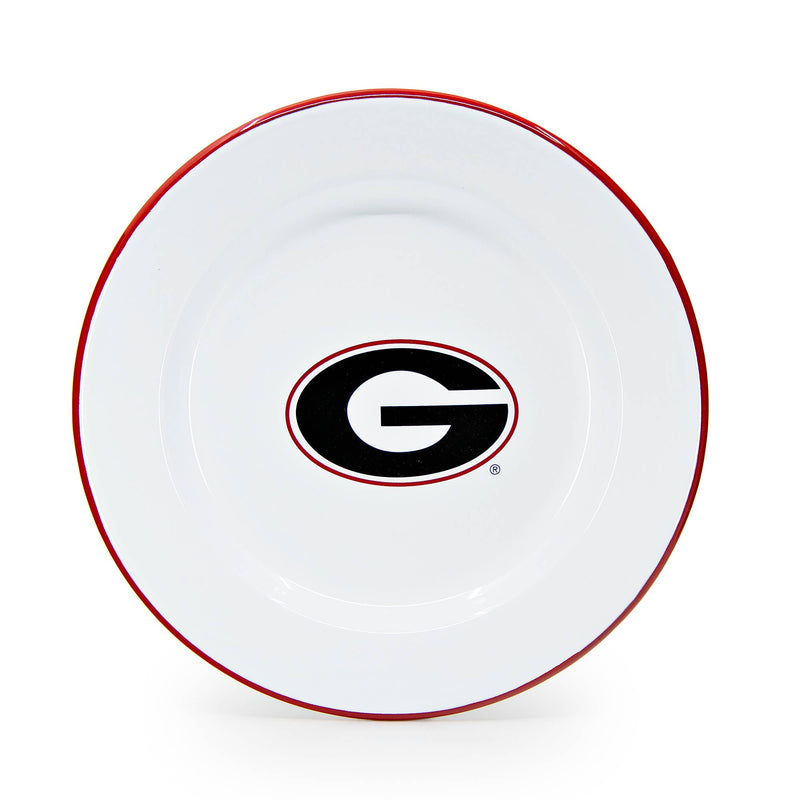 Crow Canyon Home | U of Georgia Enamelware Dinner Plate, Red Rim