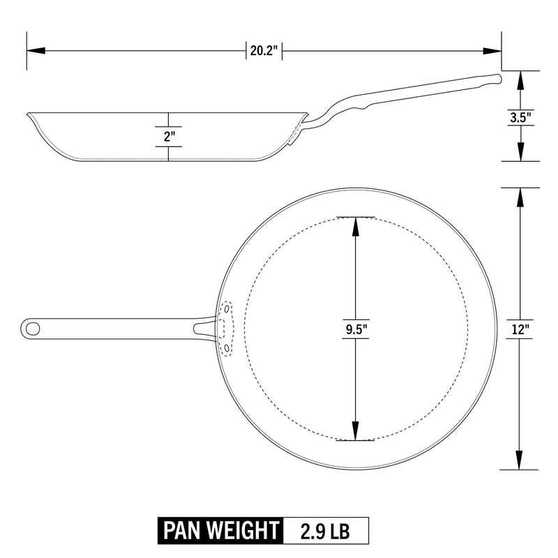 Heritage Steel |  Eater Fry Pan - 12 Inches