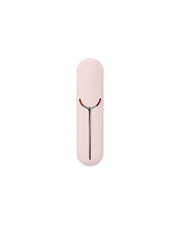 W&P - Stainless Steel Utensils Set in Silicone Carry Case: Terrazzo Charcoal, featuring a compact stainless steel fork within a pink silicone case.
