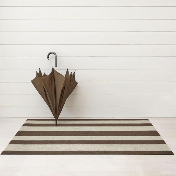 Chilewich | Bold Stripe Shag Mats - Pebble - 24" x 36"