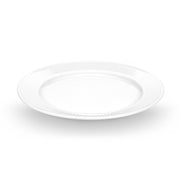 Pillivuyt Plisse 8.5 Plate featuring elegant pleats, ideal for salads or first-course meals, showcasing durable French porcelain craftsmanship.