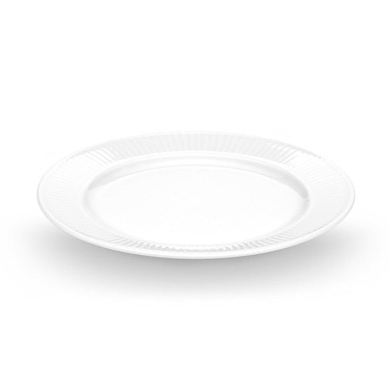 Pillivuyt Plisse 8.5 Plate featuring elegant pleats, ideal for salads or first-course meals, showcasing durable French porcelain craftsmanship.