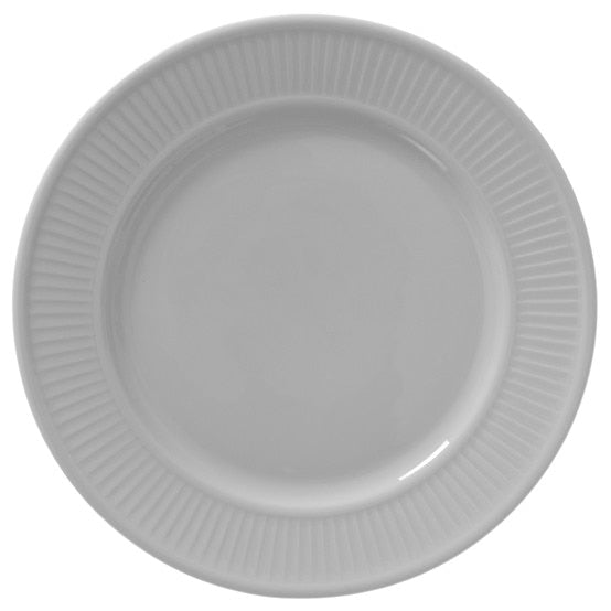 Pillivuyt | Plisse Plate - 8.5: A white porcelain plate with ribbed rim, ideal for salads or starters, combining elegance with durability for versatile dining.