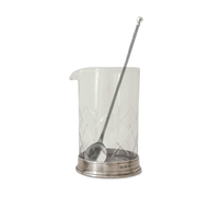 Match | Italian Pewter Mixologist Tools - Mixing Glass & Cocktail Strainer Set with spoon, elevating home cocktail crafting with elegant European crystal and pewter design.