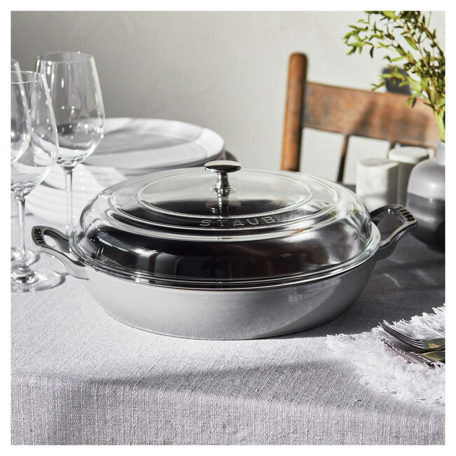 Staub | 12-inch Cast Iron Braiser With Glass Lid